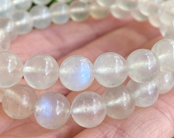 Moonstone Bracelet, Blue Flash Moonstone Bracelet, White Moonstone with Flash, Higher Quality Moonstone Bracelet