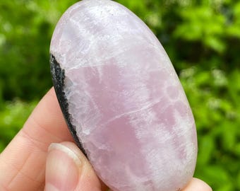 Pink Aragonite Palm Stone, Natural Pink Aragonite Stone, Exact Shown