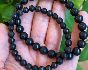 Shungite Bracelet, Natural Shungite Bead Bracelet, Protection Bracelet