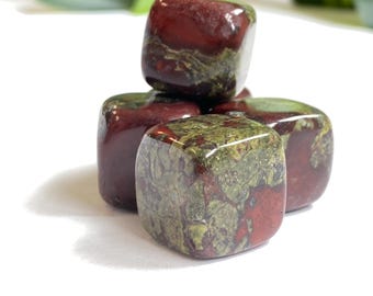 Dragonstone Cube, Dragon Stone Cube, Dragons Blood Jasper, Red Epidote