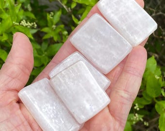 Petalite Stone, Pink Petalite, Petalite Crystal Worry Stone, Rectangular, Flat, Synergy 12