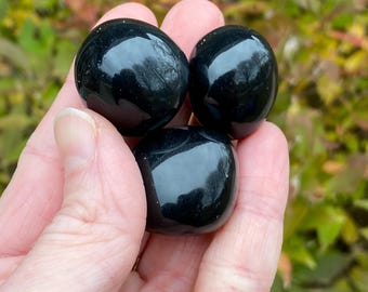 Black Obsidian Stone, Grade A Black Obsidian, Tumbled Obsidian, Obsidian Stone