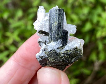 Epidote in Quartz, Epidote Crystal, Rough Crystals, Minerals, Exact Shown