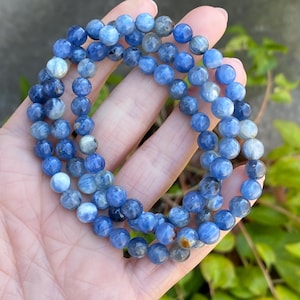 Gemmy Kyanite Bracelet, 6mm, Natural Blue Kyanite