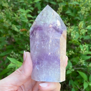 Amethyst Phantom Tower, Amethyst Tower, Amethyst Crystal, Amethyst Quartz, Clear Quartz Tower, Phantom Quartz, crystal rock large