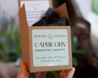 Capricorn Zodiac Crystal Set | Astrology Gift for Capricorn Sign with Stones & Crystals | Unique Capricorn Birthday Gift Idea, Crystal Gift