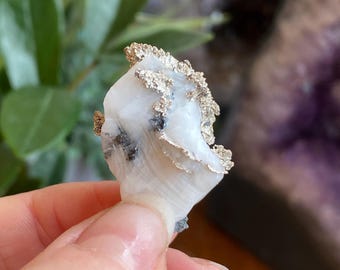 Native Silber, Silber Probe, Silber Mineral Probe, Silber auf Calcit, neue Lagerstätte, Zgounder Marokko