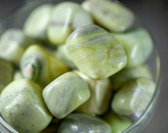 Infinite Stone, Tumbled Green Infinite Stones for Earth Spirits, Meditation, Crystal Healing, Root Chakra Blockages