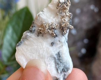 Native Silber, Silber Probe, Silber Mineral Probe, Silber auf Calcit, neue Lagerstätte, Zgounder Marokko
