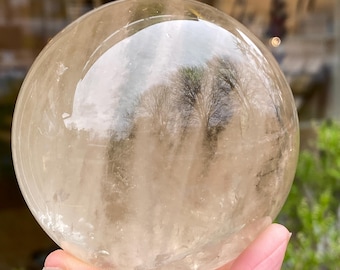 Sfera di citrino naturale, grande sfera di citrino, sfera di citrino non riscaldata, esattamente come mostrato in foto.
