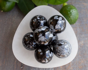 Snowflake Obsidian Sphere
