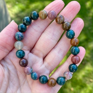 Ocean Jasper Bracelet, 8mm Bead,