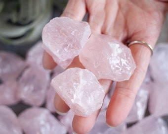 Raw Rose Quartz, Rose Quartz Rough, Rose Quartz Crystal, 1in,1.5in, Heart Chakra Stones Rough, Raw Crystals