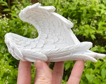 Angel Wing Offering Bowl, Angel Dish, Ring Dish, White Angel Wing Decor, First Communion, Confirmation, Bereavement