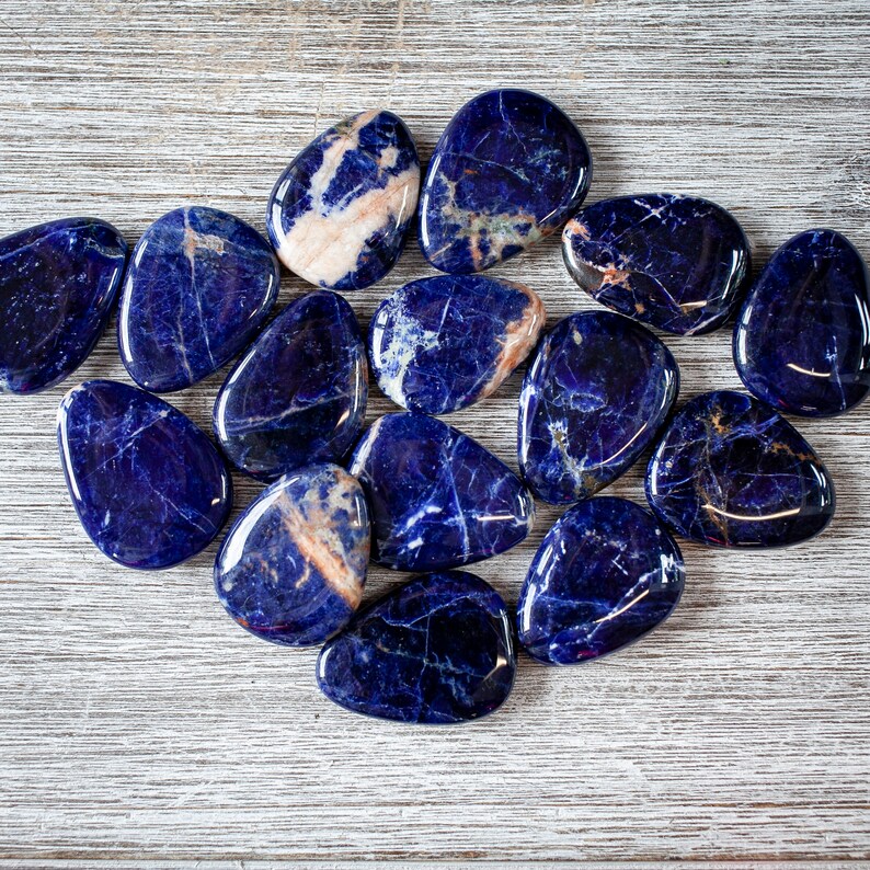 Sodalite Worry Stone Royal Blue Sodalite Stone Teardrop Etsy