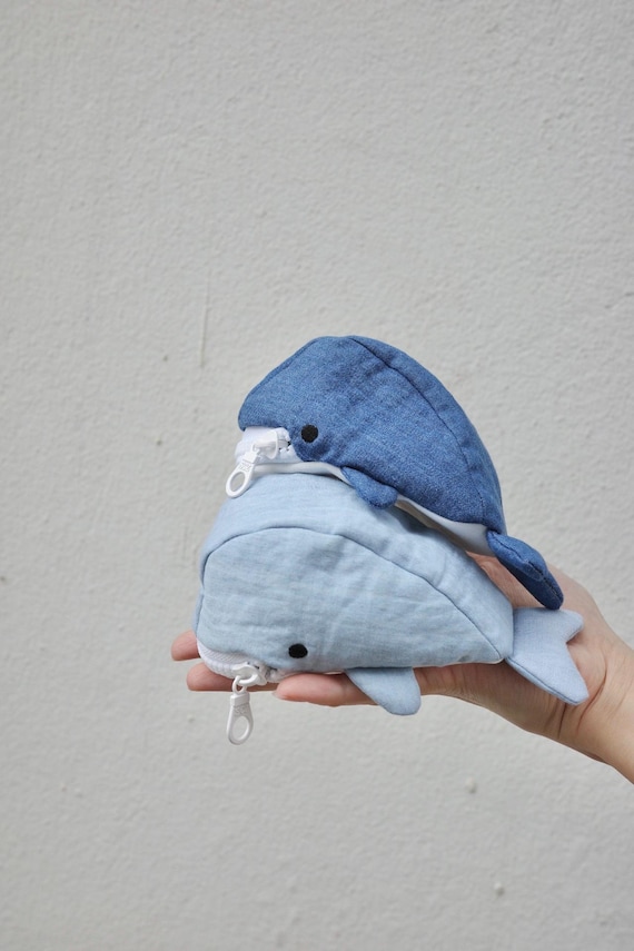 Mini Glutton Whale pouch fits cosmetics, airpods and cards