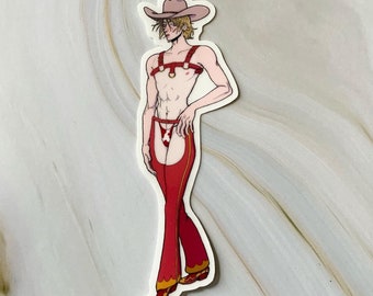 Sexy cowboy sticker