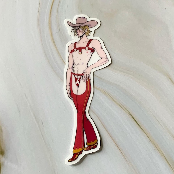 Sexy cowboy sticker