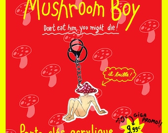 Mushroom boy Key ring