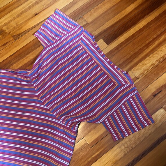 80’s SILK Handmade Circle Skirt Candy Stripe Dress
