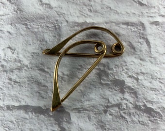 One pair (2) of hand crafted brass fibula pins.