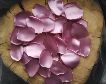 Dusty Rose Satin Wedding Petals – Flower Girl Toss Decor