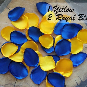 Yellow Royal Blue Petals-Wedding Petals-Flower Petals-Rose Petals-Flower Girl Petals-Petals-Baby Shower Decoration-Bridal Shower