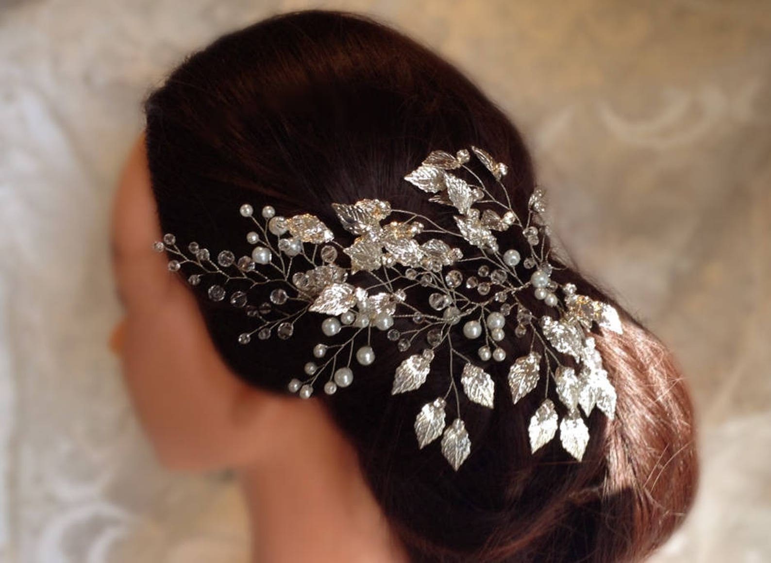 Wedding Hair Barrette Bridal Hair VineGolden Leaves Etsy