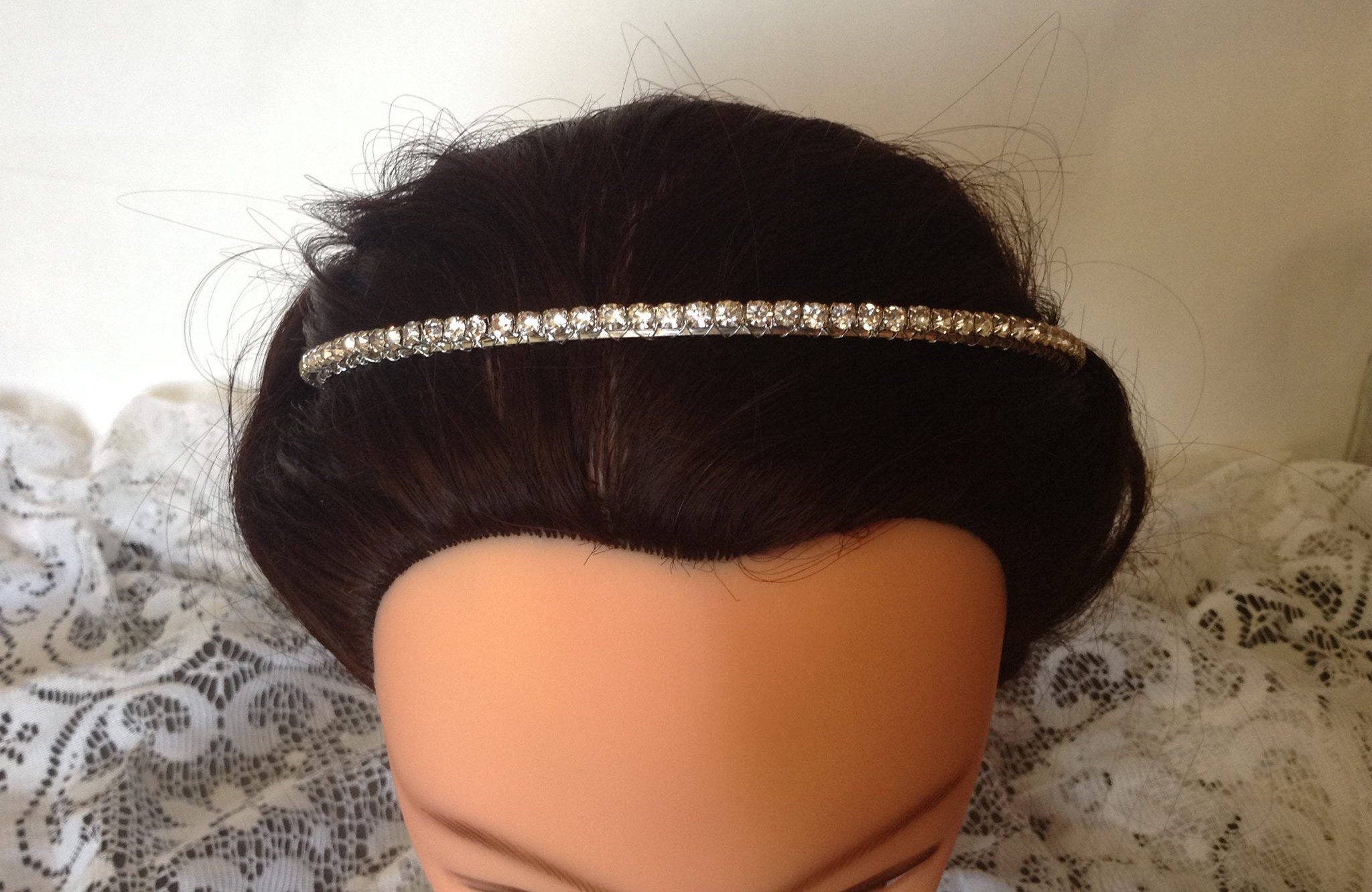 Rhinestone Headband Bride Crown Crystal Hairband Etsy