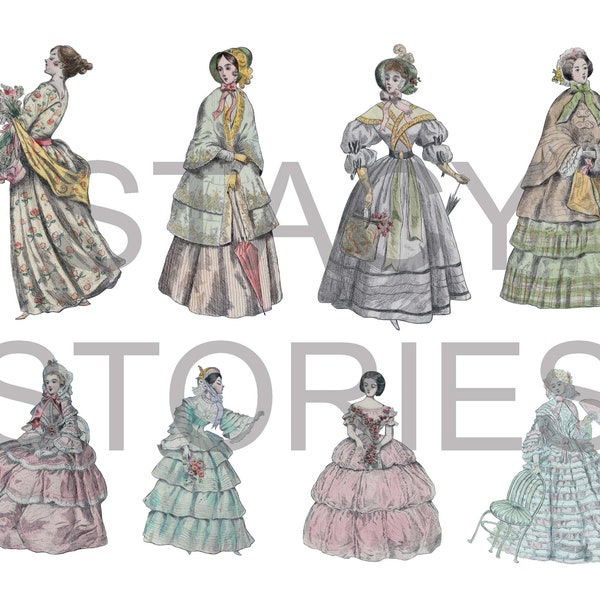 36 Vintage Fashion Paper Doll Ladies Digital Kit for Junk Journals and Scrapbooking