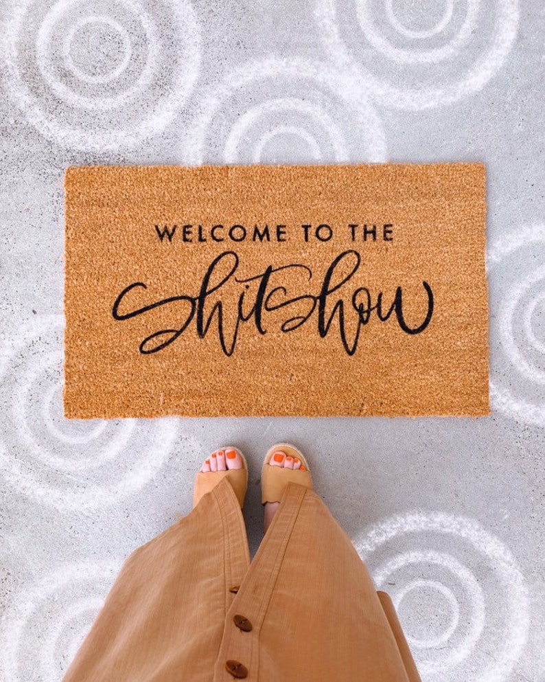 house warming gift Welcome to the shitshow welcome mat custom hand painted doormat outdoor doormat