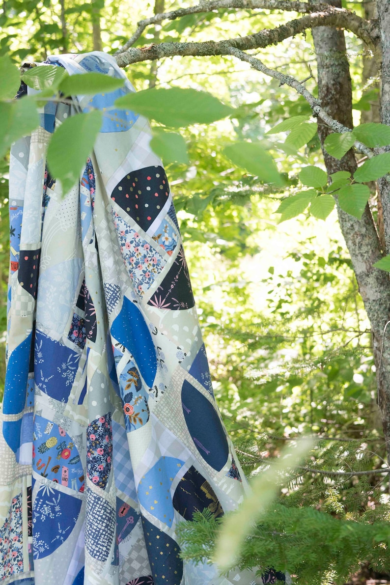 Modern Quilt Pattern Potter's Wheel in Twin Throw and Etsy