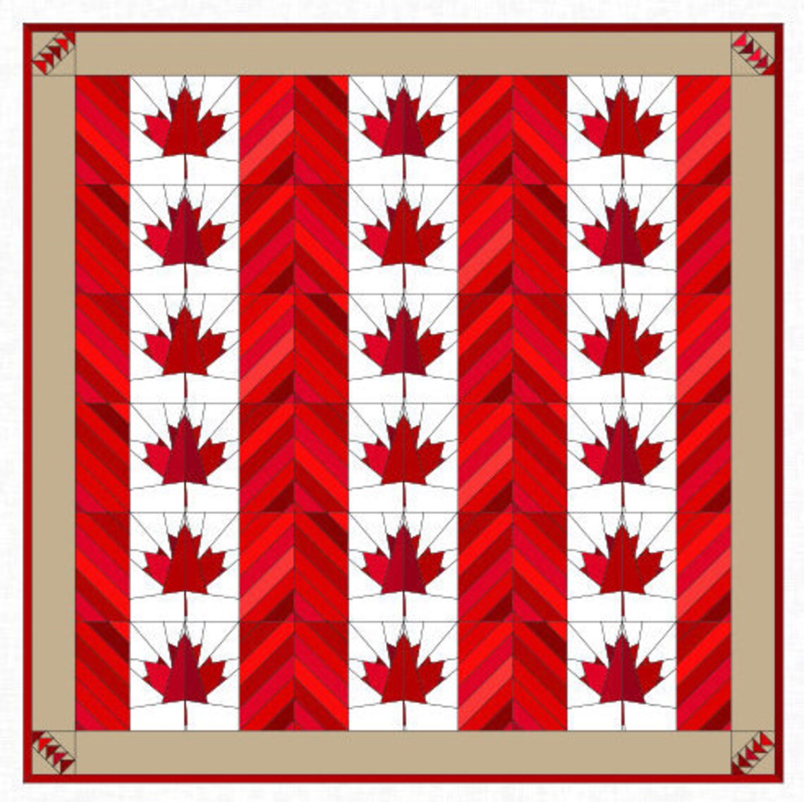 Canada Quilt Pattern PDF Canada 150 Paper Pieced FQ Etsy Canada