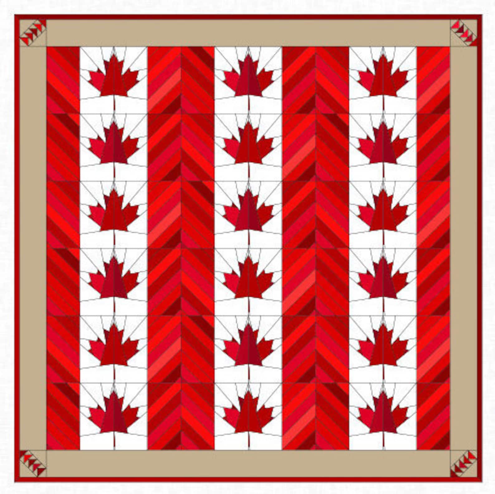 Canada Quilt Pattern PDF Canada 150 Paper Pieced FQ Etsy
