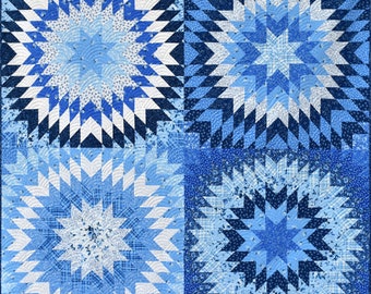 Mulberry Quilt Pattern, Modern Quilt Lone Star, Sofort Download PDF, Zwilling und Krippe