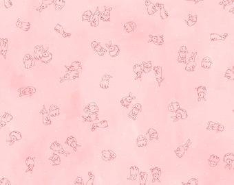 Bunny Lane - Bunny Toss - Peony - Premium Quilting Cotton yardage