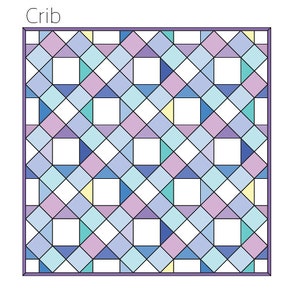 Modern Quilt Pattern, PDF Instant Download Crystal & Gem Quilt Pattern in three sizes: Full, Throw and Crib, Scrappy Patchwork, Traditional image 5