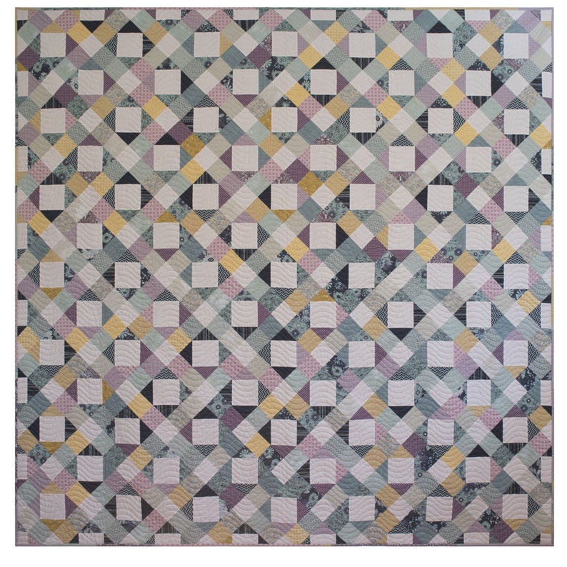 Modern Quilt Pattern, PDF Instant Download Crystal & Gem Quilt Pattern in three sizes: Full, Throw and Crib, Scrappy Patchwork, Traditional image 3