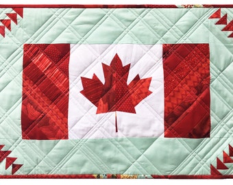 Canada Quilt Pattern PDF, Canada 150, Paper pieced, FQ friendly, Quilt Pattern and Table Runner, Modern Quilt, Canadian, Canada Flag