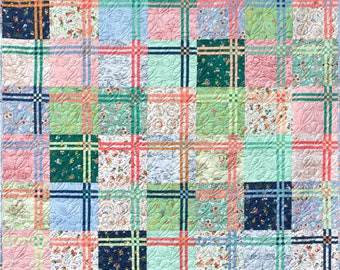 PDF, Modern Quilt Pattern, Gift Wrapped, in 3 sizes; sweet, fast, simple, layer cake friendly, PDF download