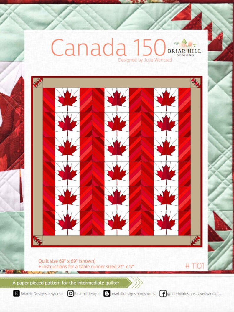 Canada Quilt Pattern PDF Canada 150 Paper Pieced FQ Etsy Canada
