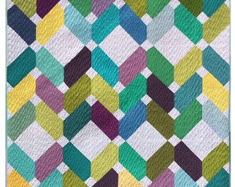 Modern quilt pattern, PDF Instant Download, Afternoon Sun Quilt Pattern, 3 sizes: Full, Crib, Lap!  10" squares, Layer Cake Friendly!