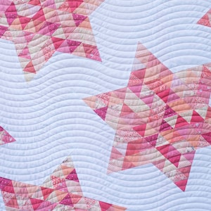 Modernes Quiltmuster, Glimmering, Stickmuster, Papier Sterne, 2 Größen, süß, Jelly Roll, Vorschnitt freundlich, pdf download