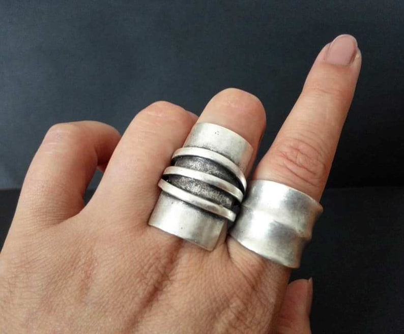 Boho Silver Modernist Ring Silver Statement Ring Ethnic Etsy