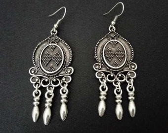 Silver Plated Chandelier Earrings: Boho Statement Dangling Earrings