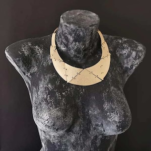 Dreieck Form Statement Halskette, Lätzchen Halsband, vergoldet, ethnischer Schmuck