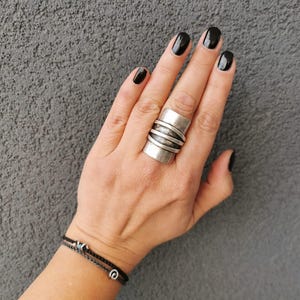 Boho Silver Modernist Ring | Silver Statement Ring | Ethnic Ring |   Anello | Silver Plated  Ring | Abstract Ring | Boho Ethnic Jewelry I23