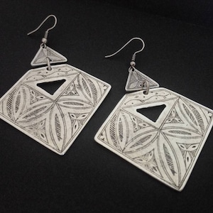 Boho Chic Earrings | Antique Silver Plated Earrings | Tribal Earrings | Pendientes | Boho Ethnic Earrings | Gipsy Earrings | Aztec Earrings