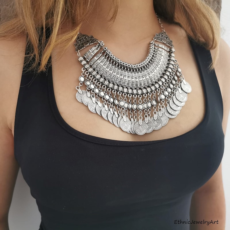 Silver Plated Statement Necklace