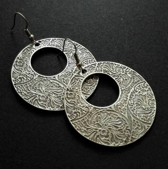 Antique Silver Plated Earrings Ethnic Earrings Antique Etsy